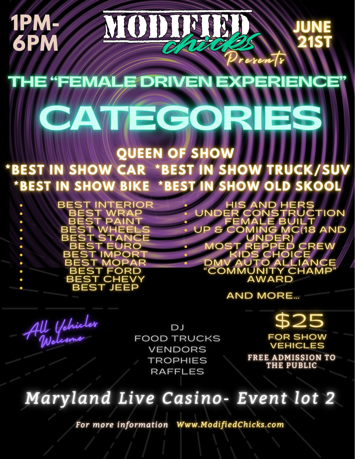 DMV 9th Annual All Female Show & Meet Registration