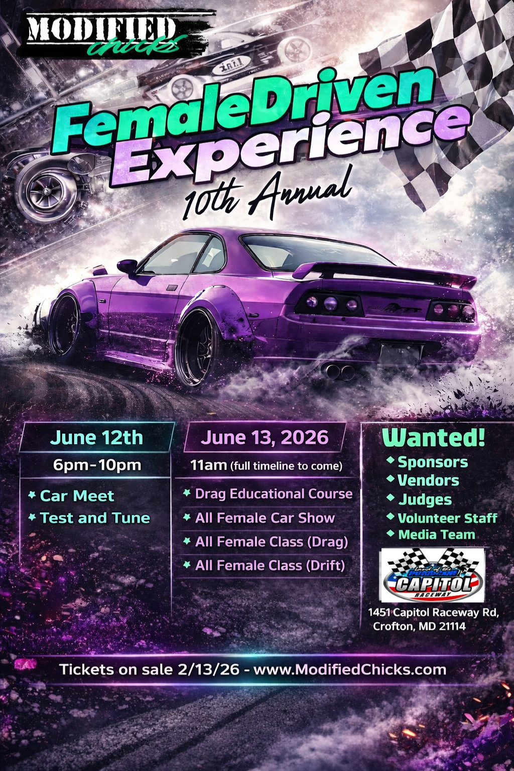 10th Annual "Female Driven Experience" Registration- DMV