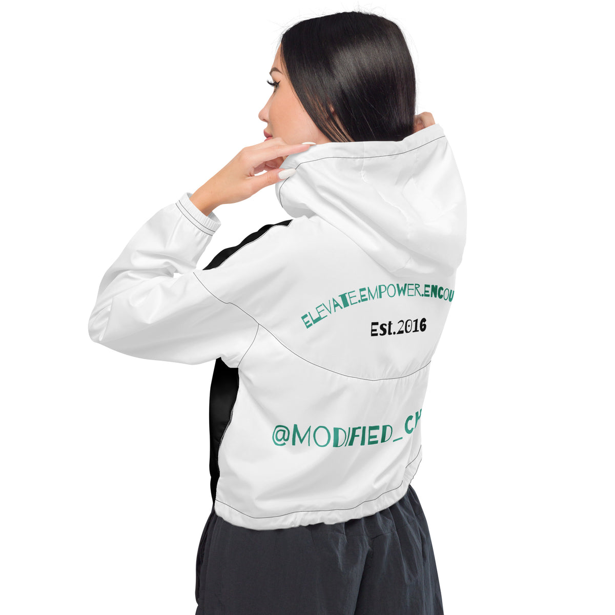 Cropped windbreaker (White)