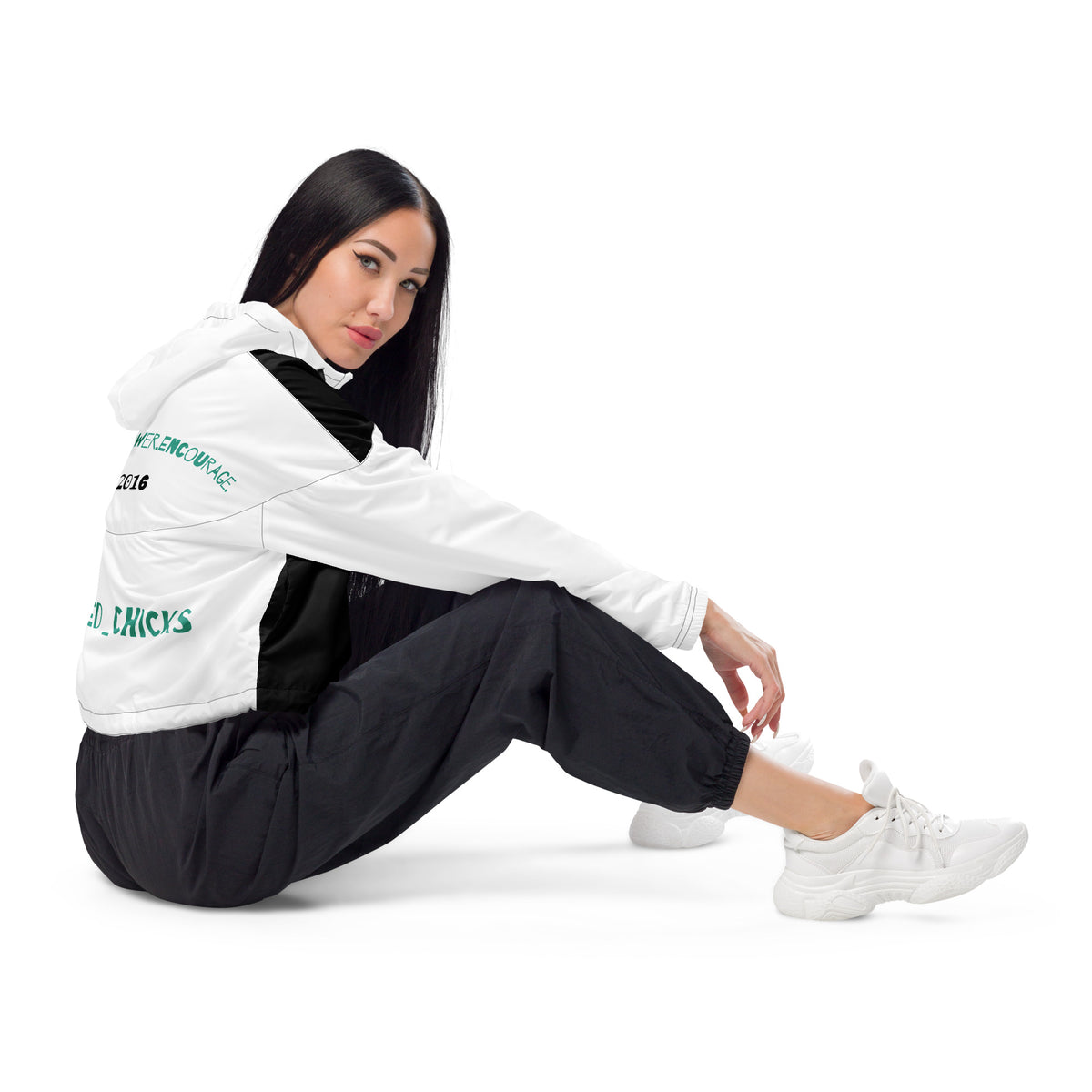 Cropped windbreaker (White)